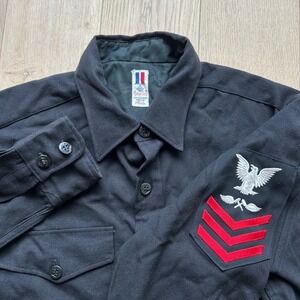 Flying Cross Military Shirt 16 Black US Navy Petty Officer Patch Tactical Union